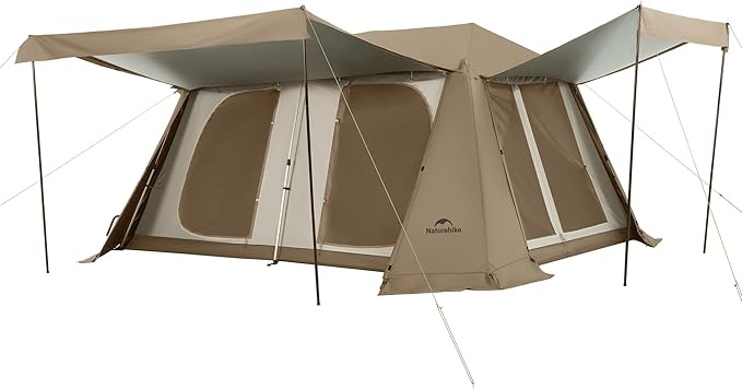 Naturehike Village Instant Tent, Camping Tent with Full Rainfly, Waterproof Large Cabin Tents for Car Camping