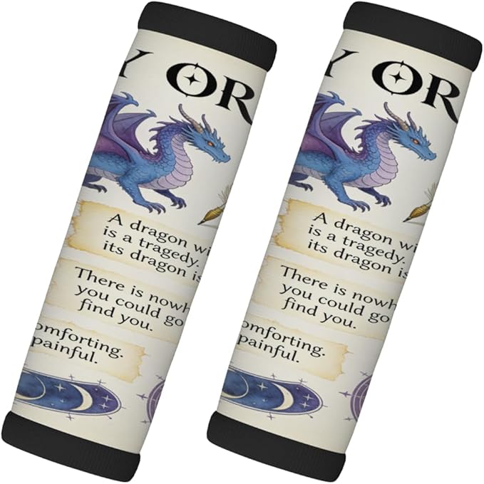2 Pack Luggage Handle Wrap with Travel Tags - Non-Slip Protective Cover Soft Handle Grips Covers for Suitcase(Fly Dragon)