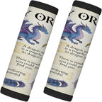 2 Pack Luggage Handle Wrap with Travel Tags - Non-Slip Protective Cover Soft Handle Grips Covers for Suitcase(Fly Dragon)