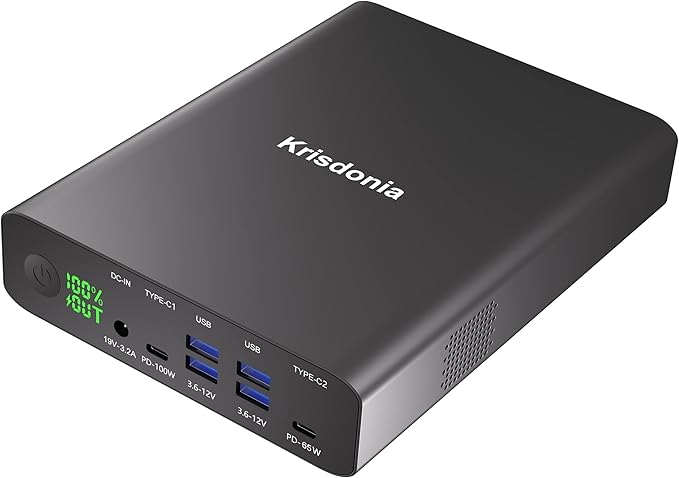 Portable Charger, PD 100W USB C Power Bank 64000mAh Fast Charging External Battery Pack with Dual PD (100W&65W) & 4 USB-A (QC3.0 18W) for Type-C Laptops, MacBook Pros, XPS, iPad Pro