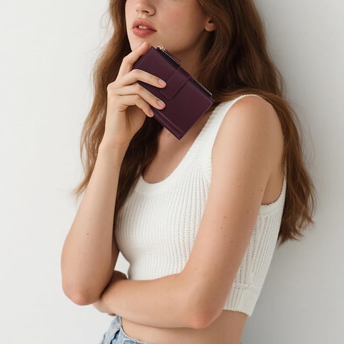 Women's Wallet Ladies Travel Card Wallet Trifold Veagan Leather