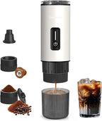 Portable Espresso Maker, 20Bar Rechargeable Wireless Stainless Steel, 3-in-1 for Nespresso & Ground Coffee, Self-Heating Travel Coffee Machine for Camping Office (White)