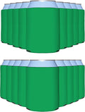 PartyPrints 25 Pack Emerald Blank Can Cooler Sleeves, Customizable Bulk Insulated Foam for Beer, Collapsible Plain Drink Holder, Cold Soda Insulator, 12oz Regular, 16oz Tall Cans