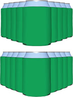 PartyPrints 25 Pack Emerald Blank Can Cooler Sleeves, Customizable Bulk Insulated Foam for Beer, Collapsible Plain Drink Holder, Cold Soda Insulator, 12oz Regular, 16oz Tall Cans