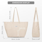 HOMESPON Large Canvas Tote Bag for Women Everything Bag with Pockets and Laptop Sleeve