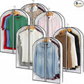 Mskitchen Hanging Clothes Storage with 4" Gusseted Garment Covers (Set of 6) - Clear Suit, Sweater, Shirt, Jacket Protectors for Closet - 24"x 32"x 4" / 6 Pack