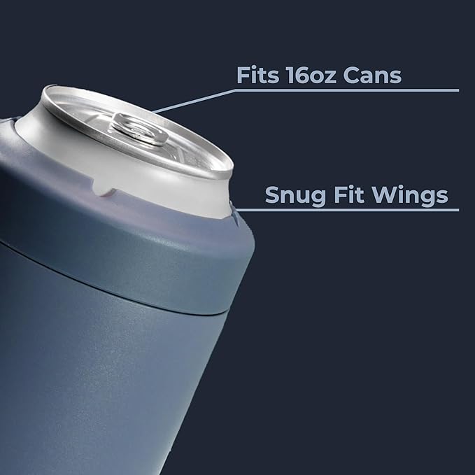 HydroJug Standard Can Cooler - 2-in-1 Insulated Can Cooler Cup - Stainless Steel Can Holder with Non-Slip Rubber Base - Screw-Top Lid - Dishwasher Safe - 16oz, Cascade