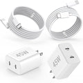 iPhone Charger Fast Charging,[Apple MFi Certified] 45W Dual Quick Apple Charger 2Pack 6FT Type C Block USB C to C Cable for iPhone 17E/17 ProMax/Air/17 Pro/16 Pro Max/16Pro/16E/15 ProMax/Plus,iPad Pro