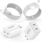 iPhone Charger Fast Charging,[Apple MFi Certified] 45W Dual Quick Apple Charger 2Pack 6FT Type C Block USB C to C Cable for iPhone 17E/17 ProMax/Air/17 Pro/16 Pro Max/16Pro/16E/15 ProMax/Plus,iPad Pro
