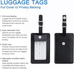Vigorport Luggage Tags, Leather Personalized Suitcase Tag Set Luggage id Tags Labels Travel Accessories-Set of 4