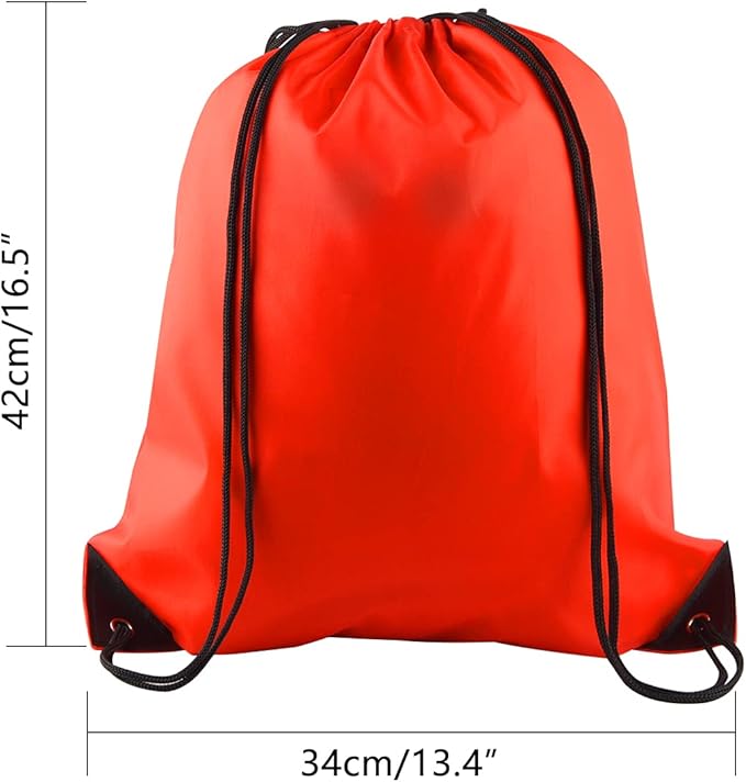 PLULON 30 Pcs Red Drawstring Bags Bulk String Bags Drawstring Backpack Cinch Sack Backpack Bags for Yoga Traveling Outdoor Party