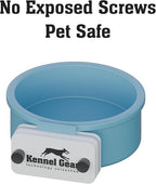 Dog Crate Water Bowl No Spill, 20oz Food-Grade Polypropylene Feeder, Secure Crate Mount with Covered Parts, Travel-Ready & Easy to Clean (Light Blue)