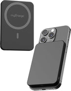 myCharge CliqAir 5000mAh Magnetic Power Bank – Ultra-Thin 0.3" Design | 15W Qi2 Fast Wireless Charging | 20W PD USB-C Port | Powerful Magnetic Hold | Perfect for Travel, Work, or Everyday Use | Black