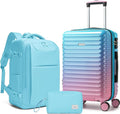 LARVENDER Carry on Luggage 22x14x9 Airline Approved, Expandable 20 Inch Hardside Large Suitcase with Wheels TSA Lock, Lightweigh PC+ABS Travel Carry-on Suitcases for Women and Men, Cotton Candy