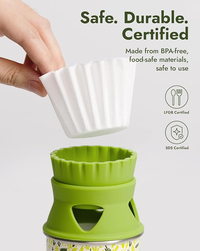 Pocket Pour-Over Coffee Maker, Portable Coffee Dripper & Cup Set with Cone Paper Filters, Travel-Friendly, Easy to Clean