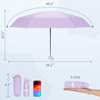 Yoobure Travel Umbrella Portable Compact Umbrellas, Pocket Mini for Purse, Umbrellas for UV Sun & Rain Small for Backpack, Umbrella with Case Folding for Kids Women