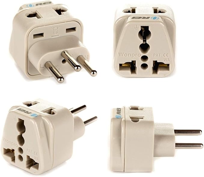 OREI US to Switzerland, Liechtenstein (Type J) Travel Adapter Plug - 2 in 1 - CE Certified - RoHS Compliant - 4 Pack - White Color (DB-11A-4PK)