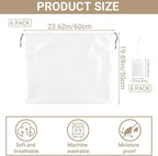 Q&J Fabric Co. 6 Pack Satin Dust Bag 19.7x23.6 inch White 100% Polyester Silk Bag Purse Dust Bag Shoe Bags for Closet Purse Protector Bag Dust Covers for Purses