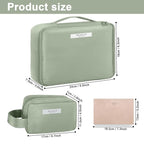 Queboom Travel Makeup Bag Cosmetic Bag Makeup Bag Toiletry bag for women and men (Green-3pcs)