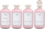 ASEVAT 6.7oz 4Pcs Plastic Refillable Travel Shampoo & Conditioner Bottles With Flip Cap