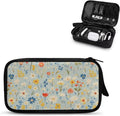 Flowers Travel Cord Organizer Cases Cord Organizers Travel Storage Bag Electronic Organizer Travel Case for SD Card Phone Charger Earphone Tech Pouch Portable