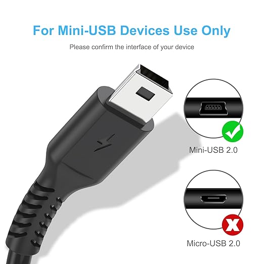 3ft Mini USB cable, 2 Pack USB 2.0 to mini b charger cord USB type A male Fast Charging cable Compatible with PS3 Controller, MP3 Player, Digital Camera, GPS Receiver, Dash Cam, Garmin GPS, Hero 3+