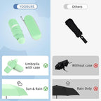 Yoobure Travel Umbrella Portable Compact Umbrellas, Pocket Mini for Purse, Umbrellas for UV Sun & Rain Small for Backpack, Umbrella with Case Folding for Kids Women