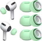 3 Pairs Replacement Ear Tips for AirPods Pro 1st & 2nd Generation with Noise Reduction Hole, Silicone Ear Tips for AirPods Pro with Portable Storage Box and Fits in Charging Case(Medium, Mint Green)