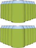 PartyPrints 25 Pack Olive Blank Can Cooler Sleeves, Customizable Bulk Insulated Foam for Beer, Collapsible Plain Drink Holder, Cold Soda Insulator, 12oz Regular, 16oz Tall Cans