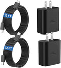 45W Super Fast Charger USB C Android Phone Type C Charger Fast Charging Block with 12FT Cord for Samsung Galaxy S26/S26 Ultra/S26+/S25 Ultra/S25/S24 Ultra/S24/S23 Ultra/S22/S21/S20/Note 10, Black