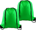 PLULON 2 Pcs Drawstring Bags Bulk, Green Drawstring Backpack String Backpack Cinch Sack Sport Gym Bags for Yoga Traveling Outdoor Sports