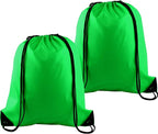 PLULON 2 Pcs Drawstring Bags Bulk, Green Drawstring Backpack String Backpack Cinch Sack Sport Gym Bags for Yoga Traveling Outdoor Sports