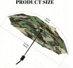 Auto Open Close Umbrellas for Rain and Sun,Folding Windproof Travel Umbrella Summer Pink Flamingos Artwork for Women Men