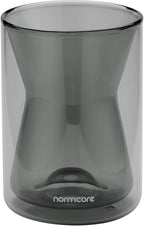 Normcore Pour Over Coffee Maker 2.0 (320ml / 10.8oz) – Double Wall Borosilicate Glass Coffee Dripper, Portable with EVA Case, Fits 185 Wave Filter, Manual Pour Over Coffee Brewer, Smoke Grey