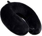 Travel Neck Pillow - 100% Memory Foam Support Pillow for Aiplanes Cars Home Use Office USC and Provides Neck Support (Black)