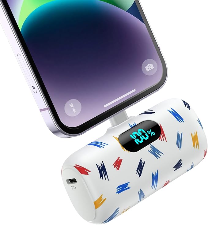 Small Portable Charger for iPhone 5000mAh, PD Fast Charging Power Bank,Mini Battery Pack Portable Phone Charger Travel Essentials for iPhone 14/14 Pro Max/13/13 Pro/12 Pro/11/XS/XR/X/8/7/6/SE Series