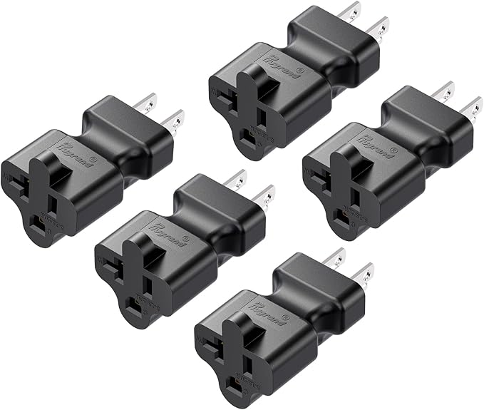15 Amp to 20 Amp Nema 5-15P to 5-15R/5-20R T Blade Power Adapter, AC Adapter Converter