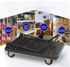 Flat Bed carts with Wheels Foldable Household Folding Portable Flatbed Trolley Handcart Courier Transporter Portable Trolley Cargo Trailer Heavy - Duty trolleyflatbed Truck