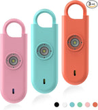 Fauxomor 140dB Personal Safety Alarm for Women, 3 Pack Safe Alarm Protection Keychain with Strobe Light & Low Battery Notice, Security Siren Self Defense for Seniors College Girls, Blue+Pink+Orange
