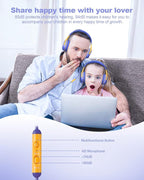 Kids Headphones Wired with Microphone for ipad Computer Laptop for Boys Girls Volume Limit Foldable Over Ear Headset for School 3.5mm Jack