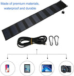 Portable Solar Panel Charger 25W, 5V 2 5A Foldable Solar Phone Charger Kit, 8 Fold Solar Panels with 1 to 3 USB Charging Cable and Climbing Buckle for Outdoor for Tablets and Hiking, Solar Charger
