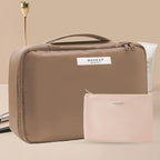 Queboom Travel Makeup Bag Cosmetic Bag Makeup Bag Toiletry bag for women and men (Coffee)