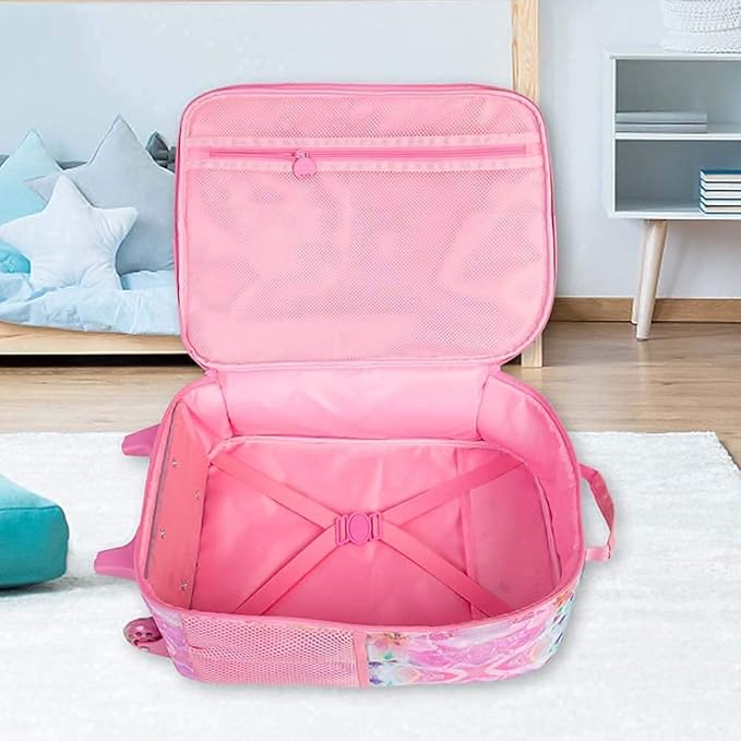 Kids Luggage for Girls, Unicorn Rolling Travel Carry on Suitcase for Toddler Children with Wheels(Pink)