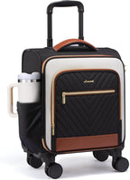 LOVEVOOK Underseat Carry On Luggage Airline Approved, 14 Inch Softside Suitcases with Wheels, Lightweight Spinner Carry on Suitcase with TSA Lock Weekender