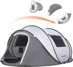 EchoSmile Pop Up Camping Tent, 2/4/6 Person Easy Setup Tent, Water Resistant Dome, Portable with Carry Bag