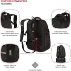 SwissGear Endure ScanSmart 17" Laptop Backpack – Reflective Tech Backpack with ScanSmart Compartment – Multiple Organizer Pockets – Black