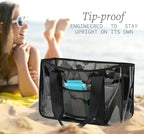 Fammart Iridescent Clear Beach Bag for Women, Jelly Tote Bag Waterproof Sandproof Pool Bag Cruise Vacation Essentials