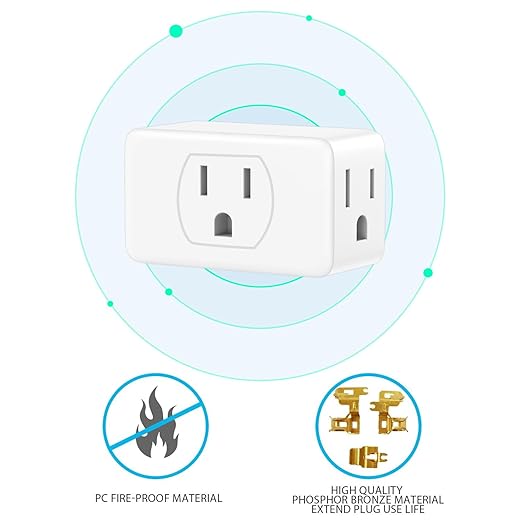 HITRENDS - Multi Plug Outlet, 3 Outlet Wall Plug Expander, 15A Outlet Splitter, Suitable for Living Rooms and Bedrooms (3 Pack)