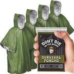 Don't Die In The Woods - Rain + Heat Emergency Poncho - Wearable Mylar Space Blanket For Hiking, Camping, First Aid, Survival