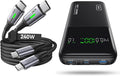 INIU USB C to USB C Cable, 240W Fast Charging Type C Charger Cord with 25000mAh Power Bank,Compact High Capacity 140W Laptop Portable Charger, USBC Tablet Powerbank